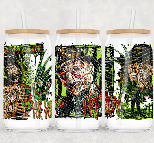 Horror Freddy 16 oz Glass Wrap