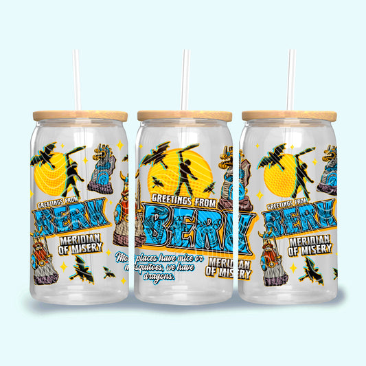 Greetings From Berk 16 oz Glass Can Wraps