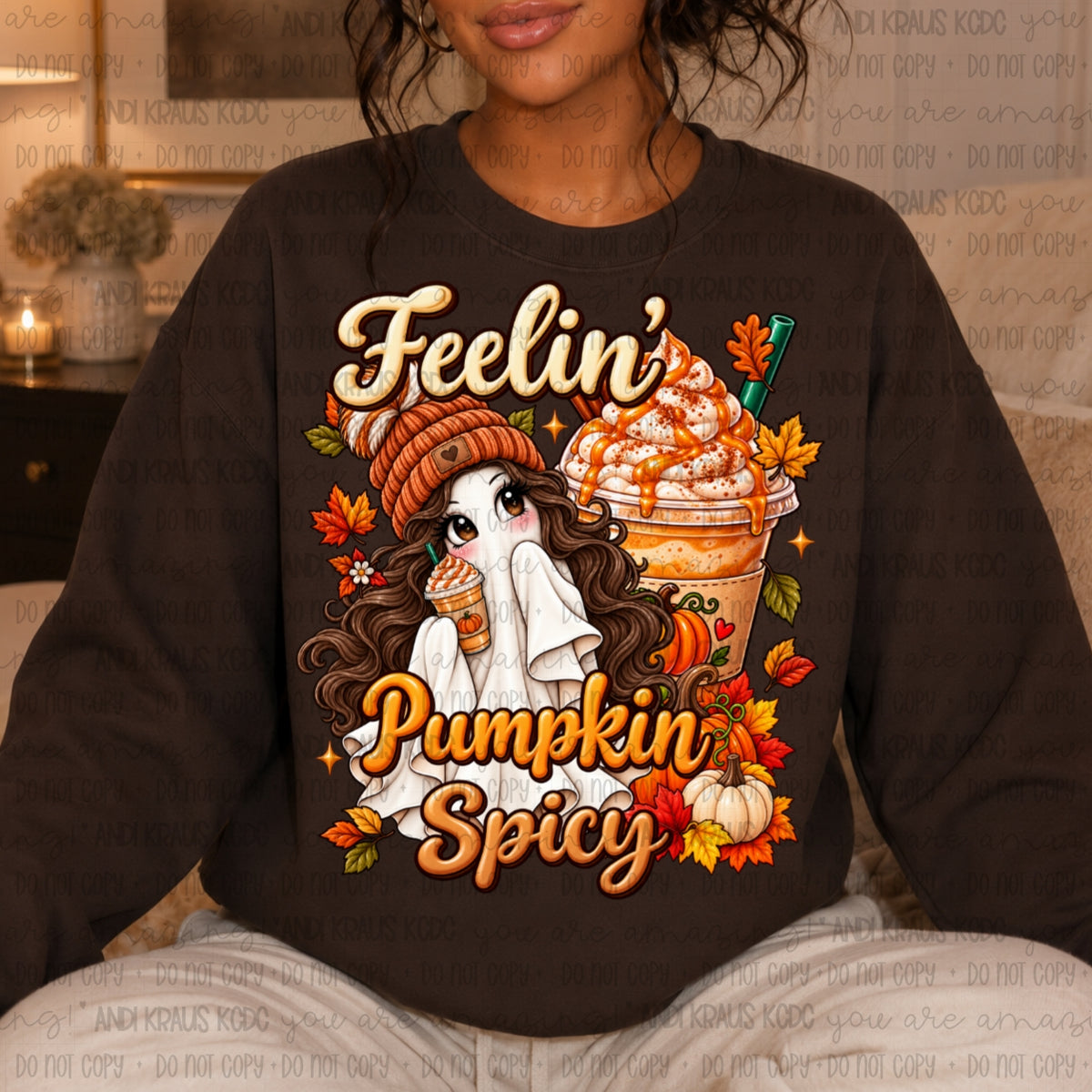 Feeling Pumpkin Spicy (Brunette Hair) DTF Print