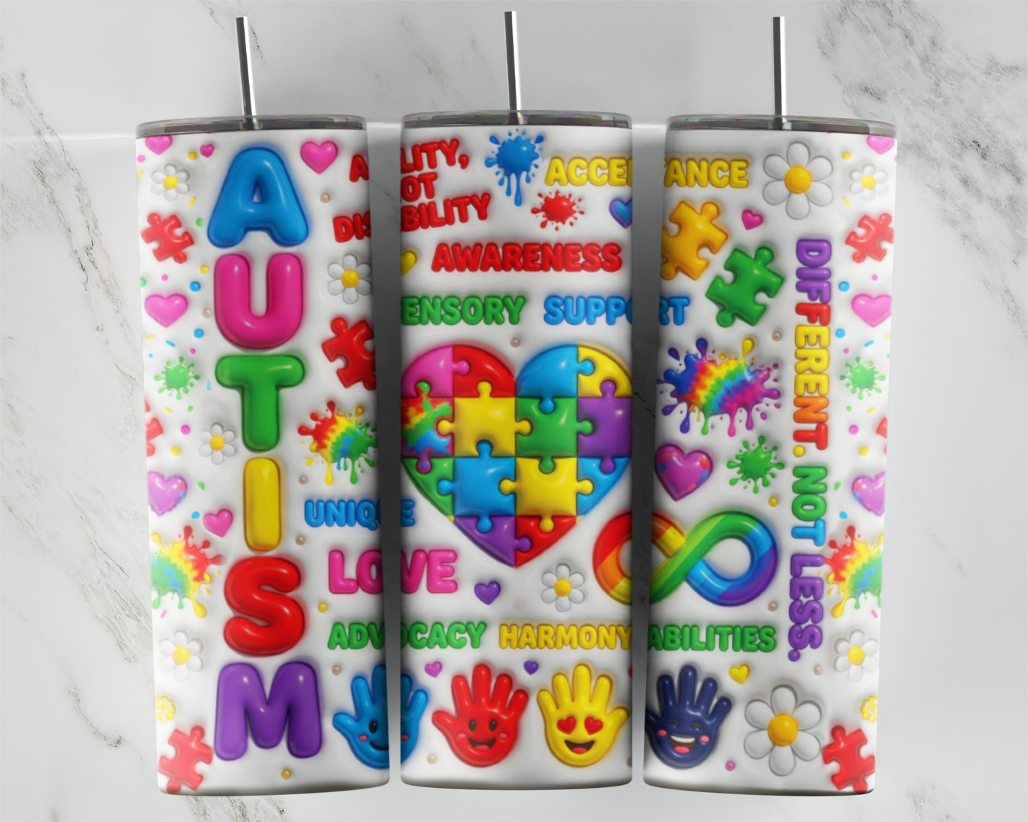 Autism Different Not Less Tumbler Wrap