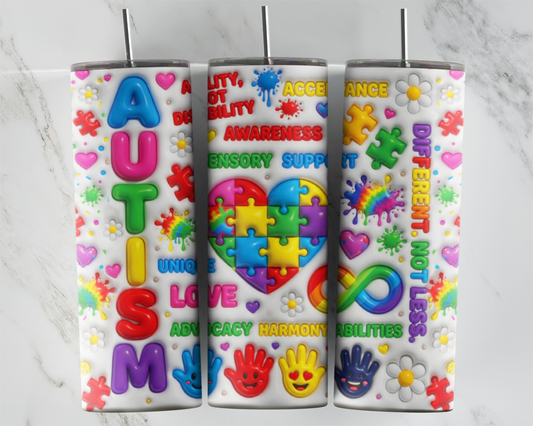 Autism Different Not Less Tumbler Wrap