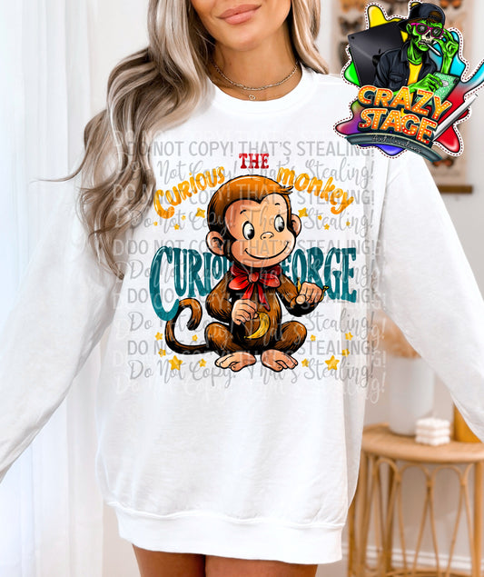 The Curious Monkey DTF Print