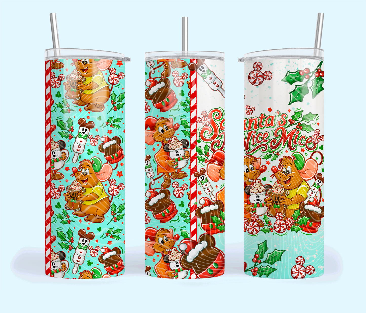 Santa’s Nice Mice Tumbler Wrap