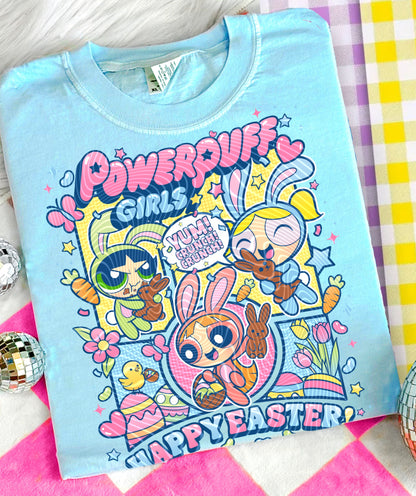 Powerpuff Easter DTF Prints