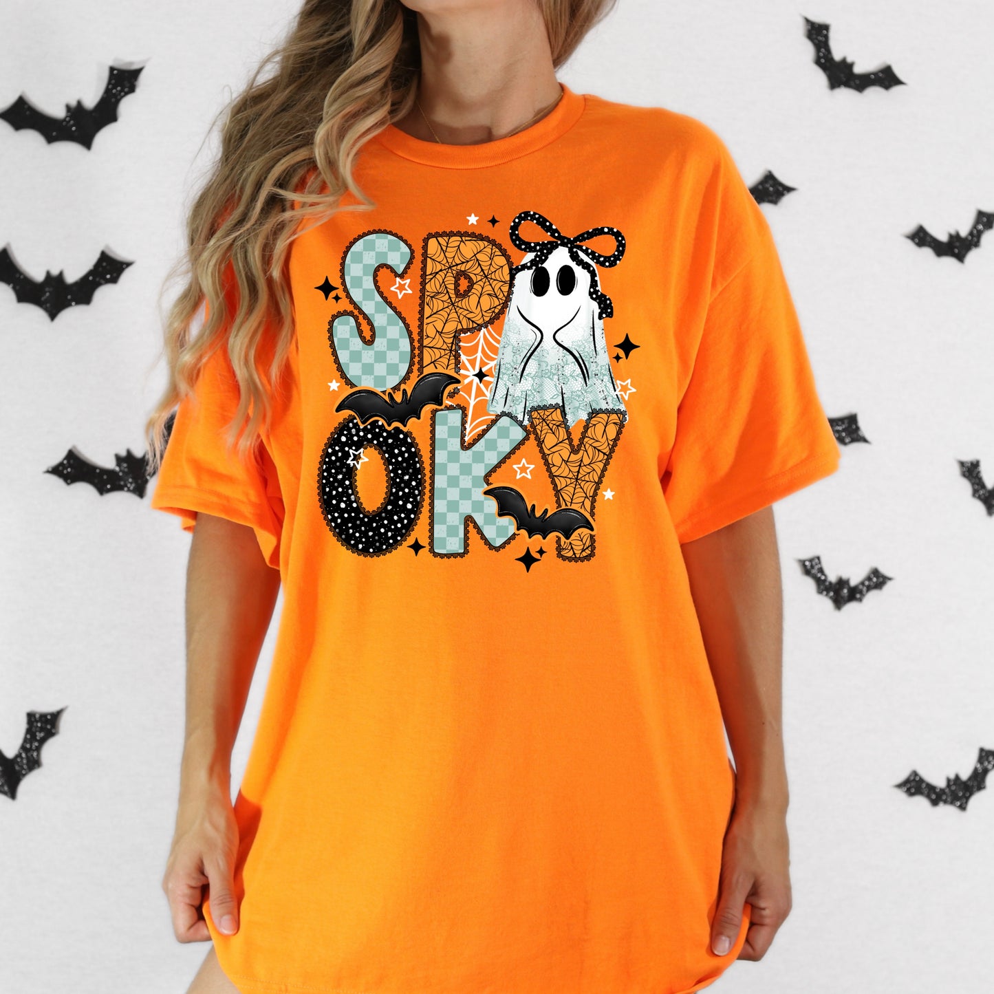 Checker Spooky DTF Print