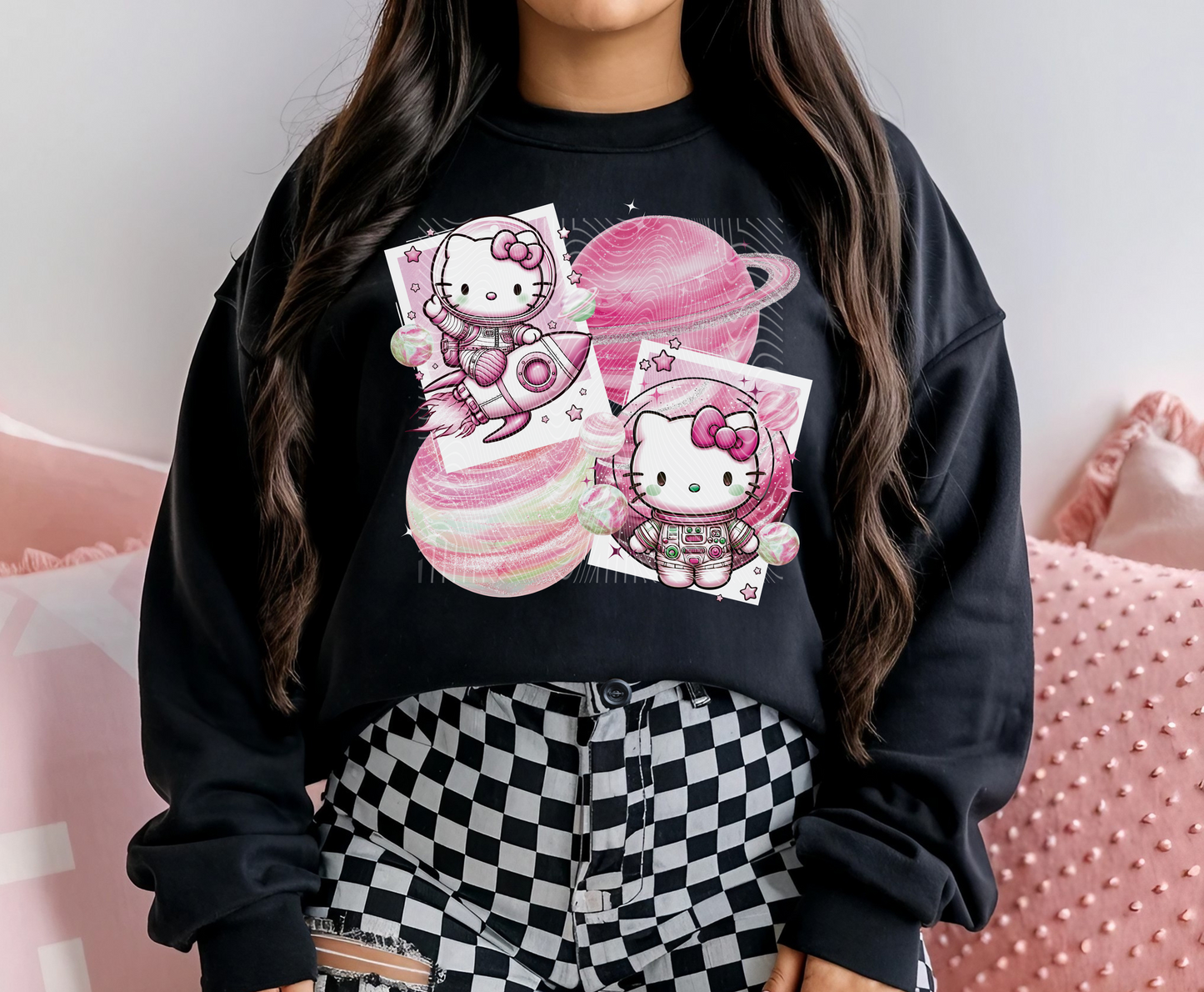 Polaroid Style HK Pink Space DTF Print