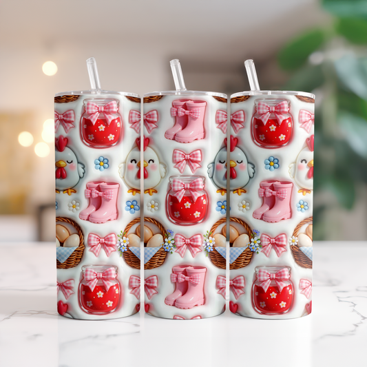Cottagecore Cute Chickens Tumbler Wrap