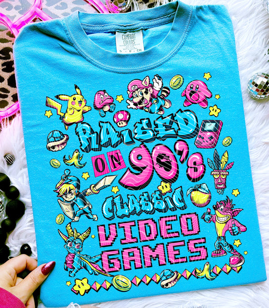 Raised On 90’s Classic Video Games DTF Print