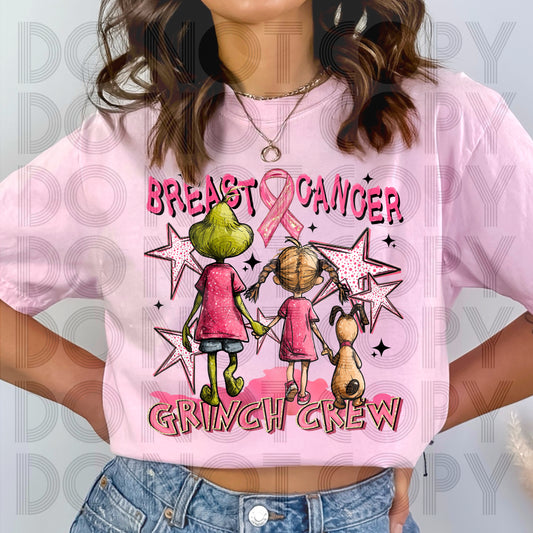 Breast Cancer Grinch Crew DTF Prints
