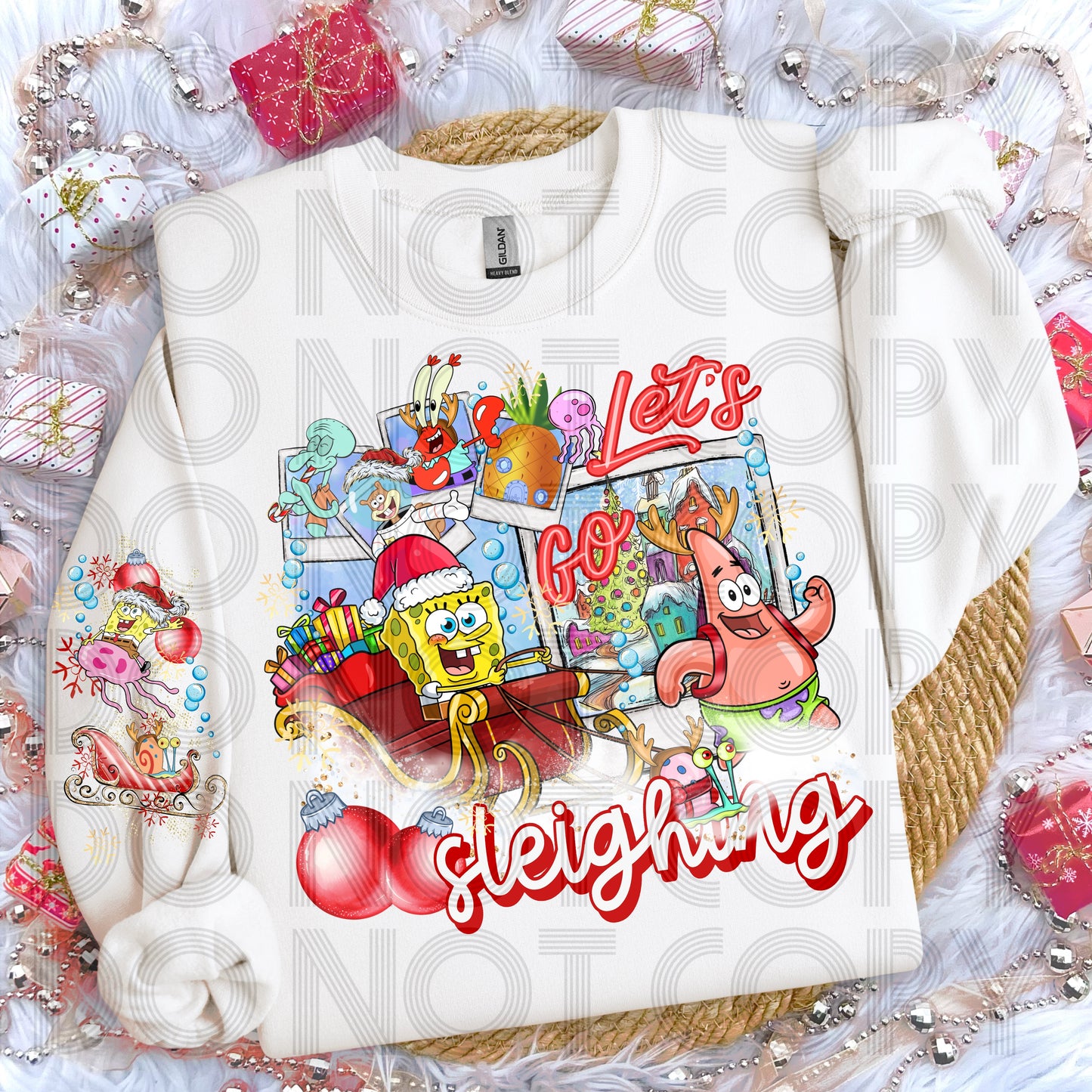 Let’s Go Sleighing (Spongebob) DTF Print