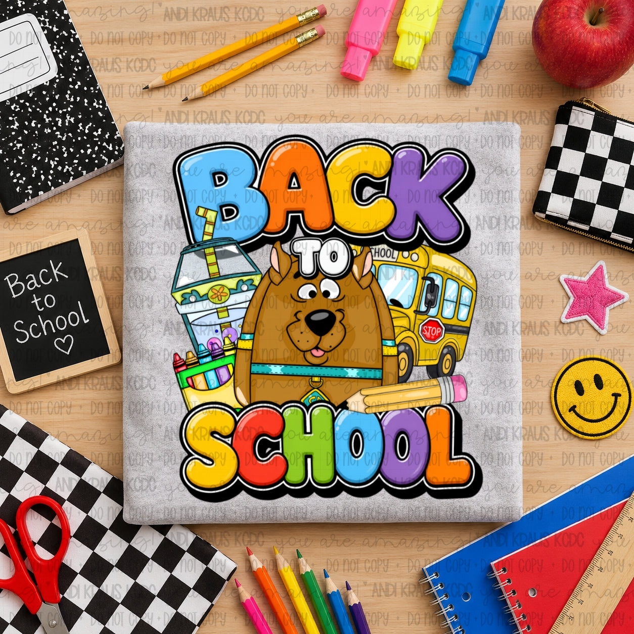 Back To School Scooby DTF Print