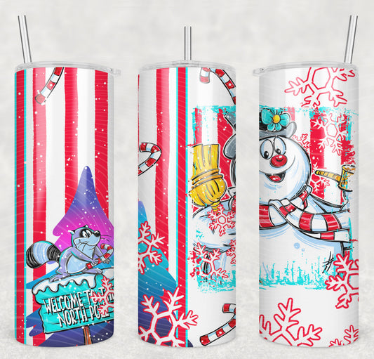 Christmas Frosty Snowman (Red Style) Tumbler Wrap