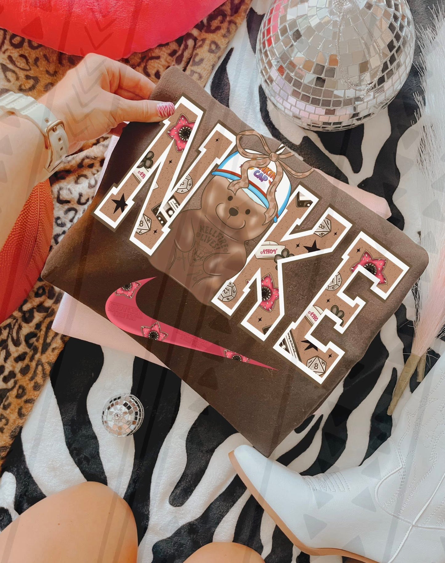 Checkmark Thinking Cap Coffee DTF Prints