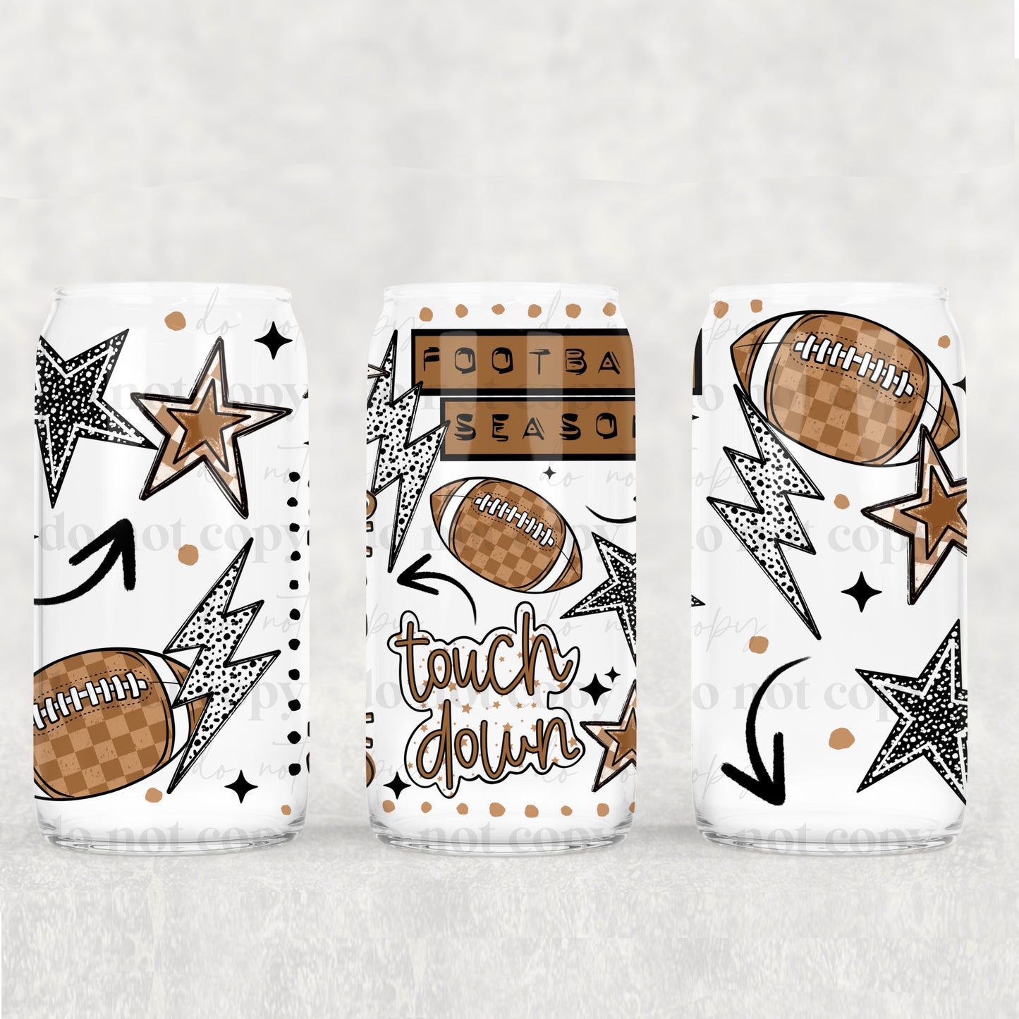 Game Day Collage 16 oz Glass Wrap