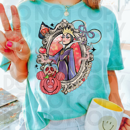 Evil Queen Spooky Season Mirror DTF Prints