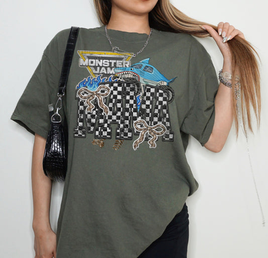 MJ Megalodon Mama (with Bows) Faux Embroidery DTF Prints