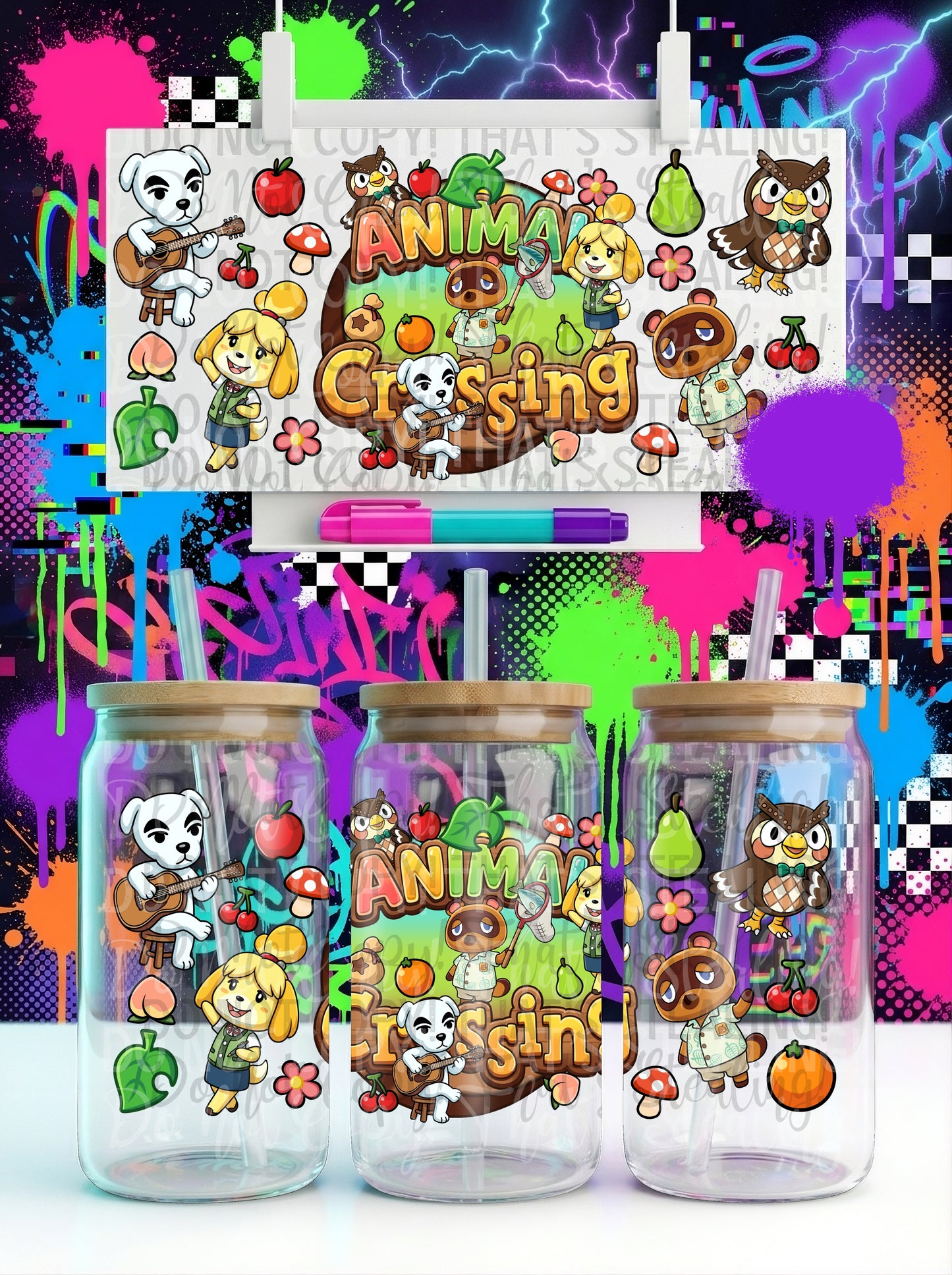 Animal Crossing 16 oz Glass Wrap