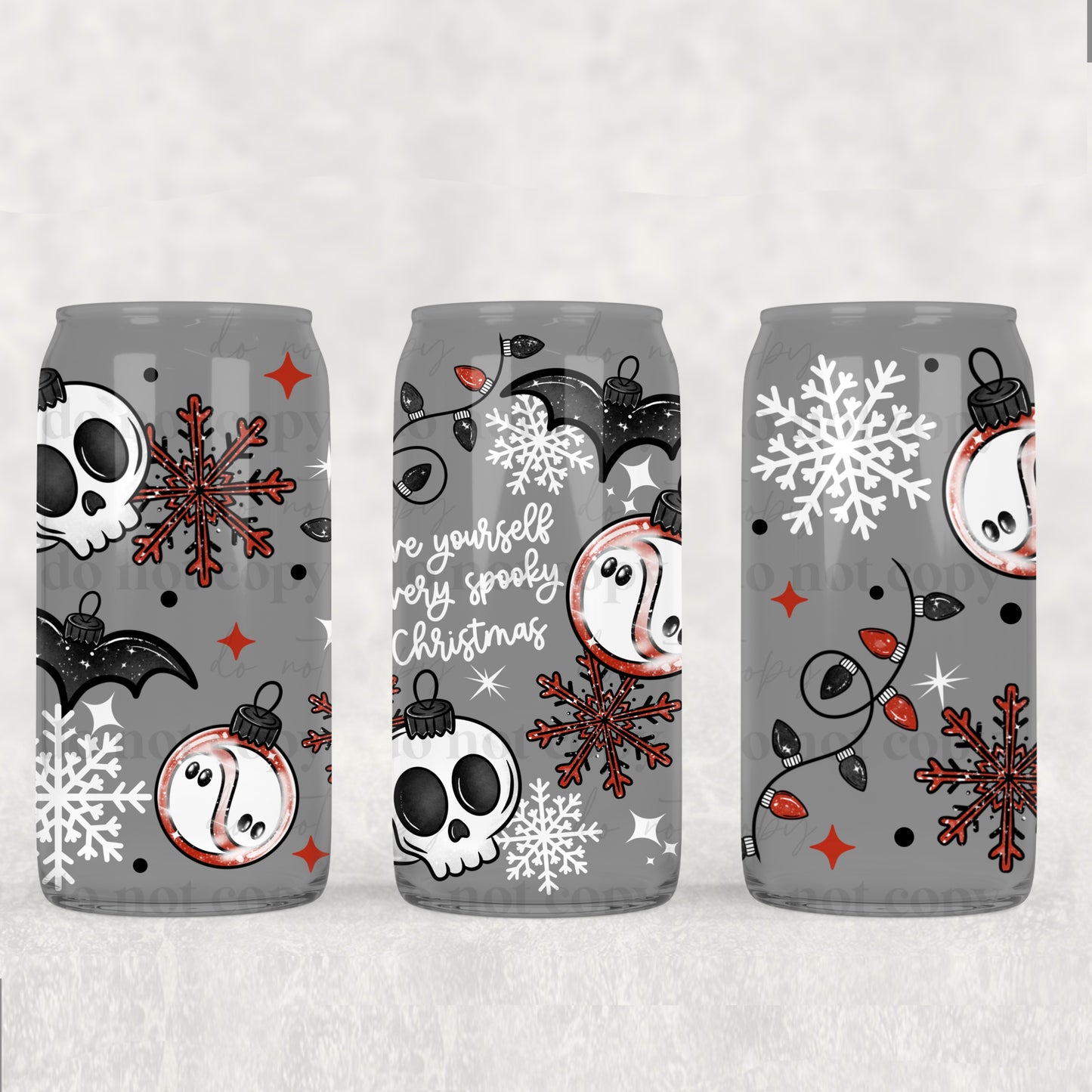 Have Yourself A Very Spooky Christmas 16 oz Glass Wraps
