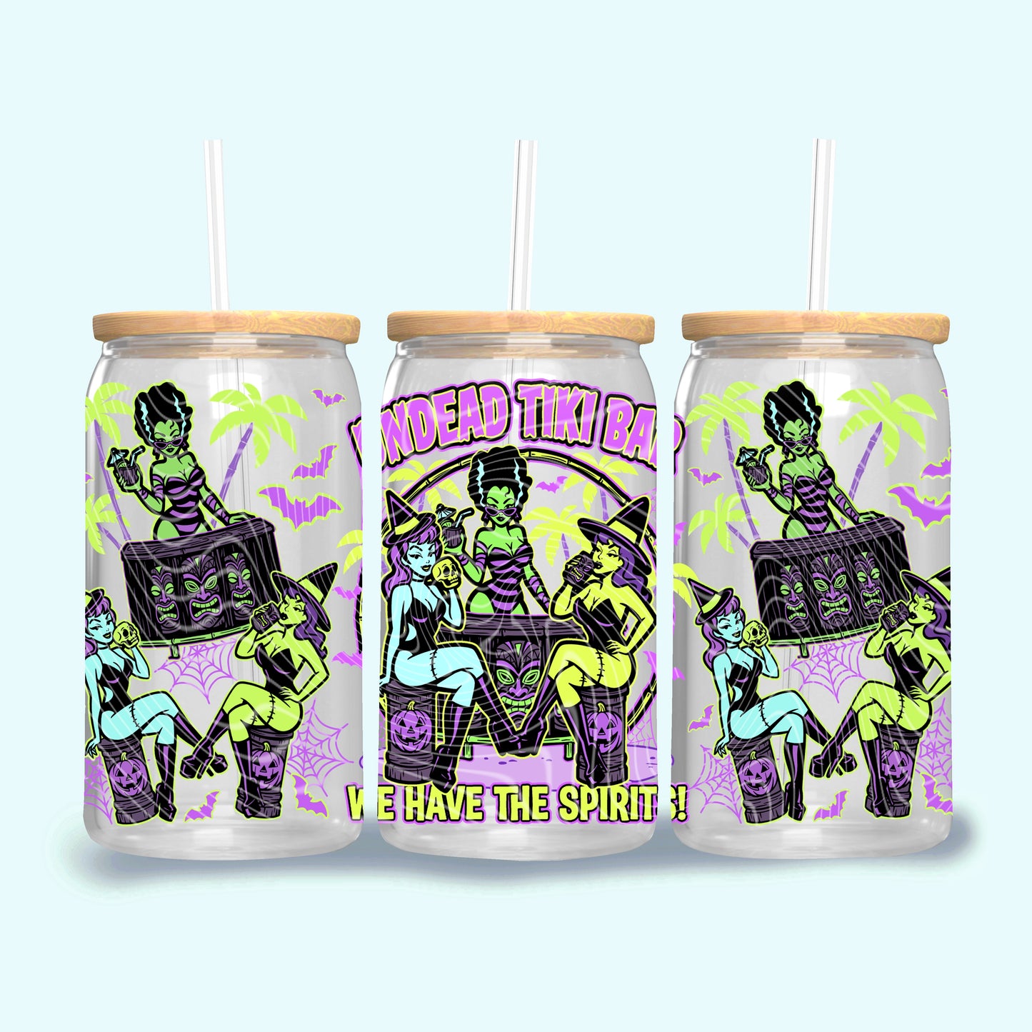 Undead Tiki Ghouls 16 oz Glass Wrap