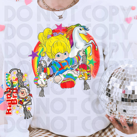 Rainbow Girl Macrame DTF Prints