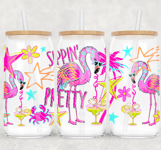 Sippin’ Pretty 16 oz Glass Wrap