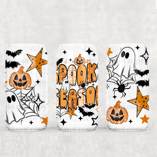 Orange Spooky Season 16 oz Glass Wrap