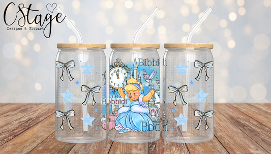Bibbidi Bobbidi Pooh 16 oz Glass Can Wraps