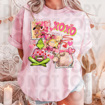 XOXO Grinch Stamps DTF Prints