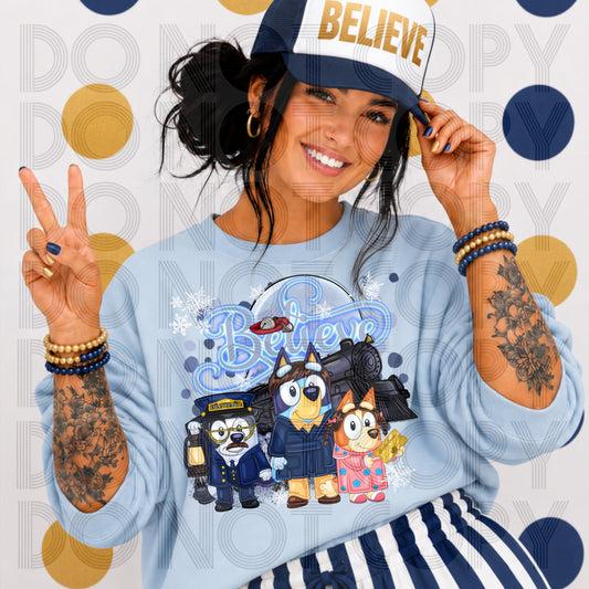 Polar Express Bluey DTF Print