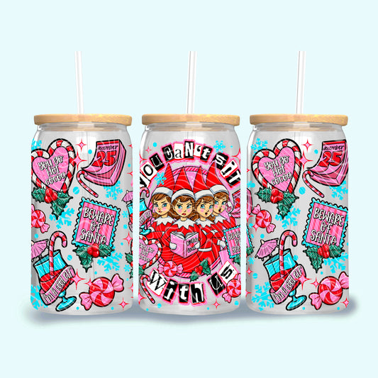 Christmas Mean Elves 16 oz Glass Wraps