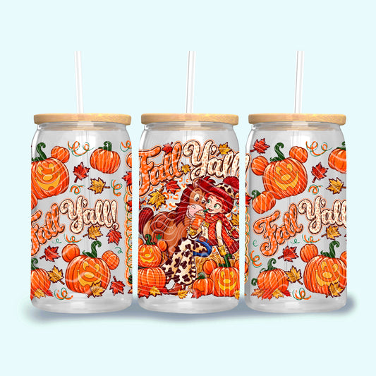 Fall Y’all 16 oz Glass Wrap