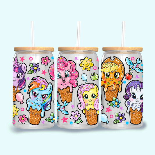 My Little Pony Ice Cream 16 oz Glass Wrap