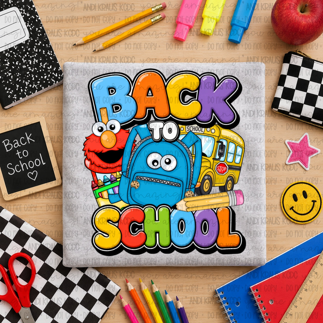 Back To School Sesame Street DTF Print