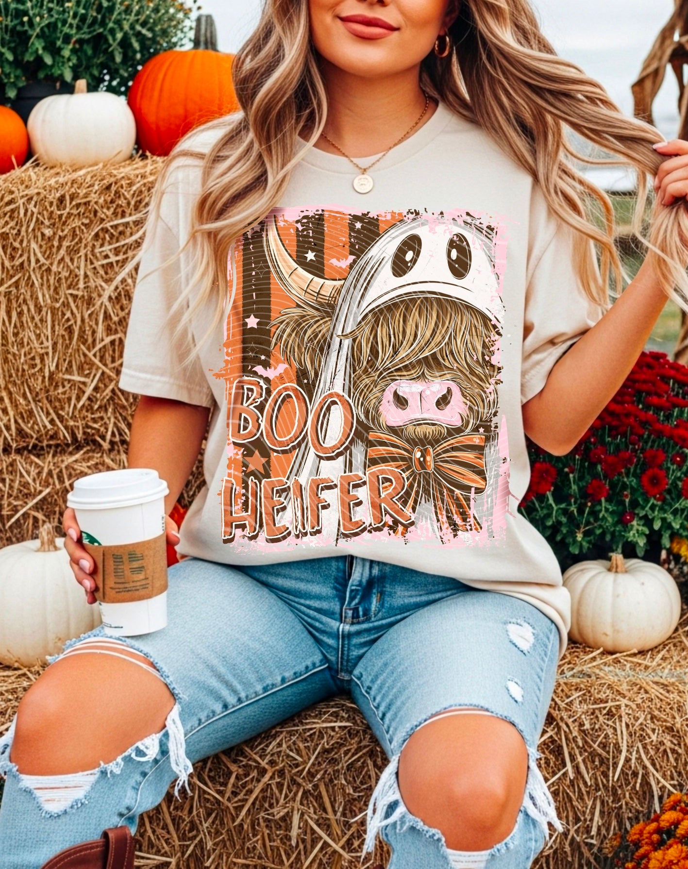 Boo Heifer DTF Print