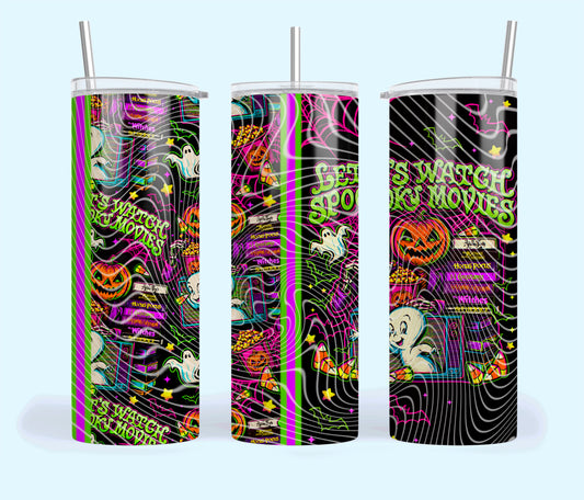 Let’s Watch Spooky Movies Tumbler Wrap