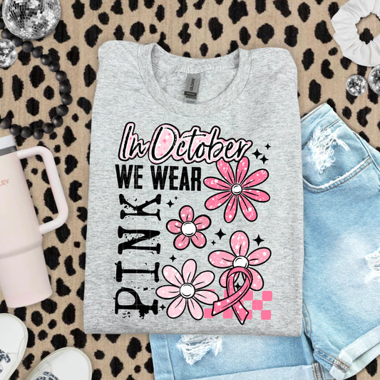 In October We Wear Pink DTF Prints