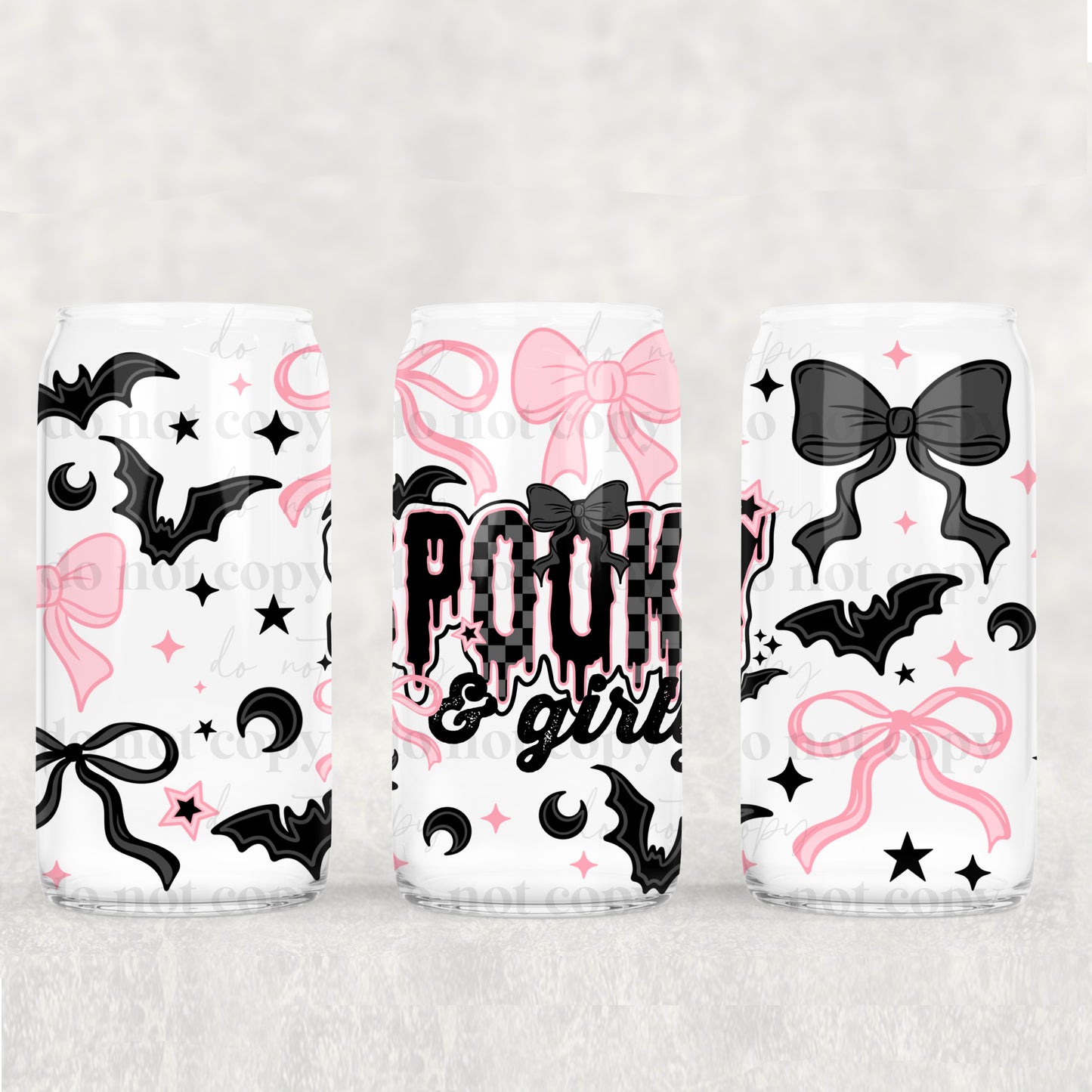 Spooky & Girly 16 oz Glass Wraps