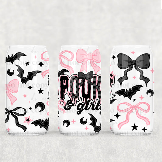 Spooky & Girly 16 oz Glass Wraps