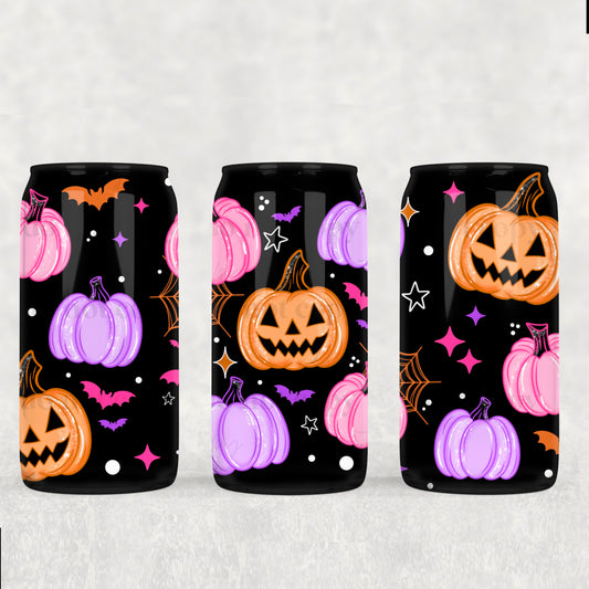Colorful Pumpkins 16 oz Glass Wraps