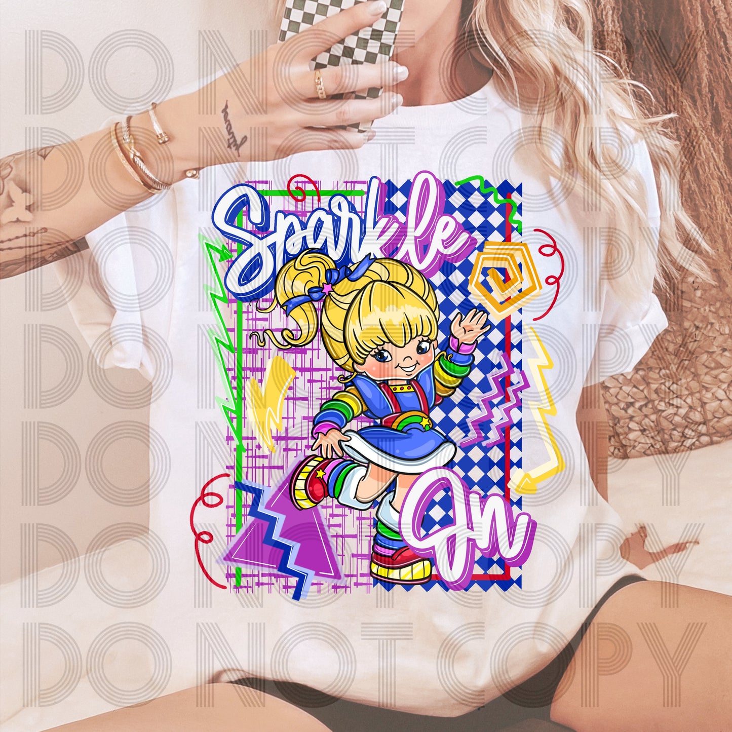 Retro Rainbow Girl DTF Prints
