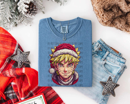 Christmas Naruto Faux Yarn  DTF Print
