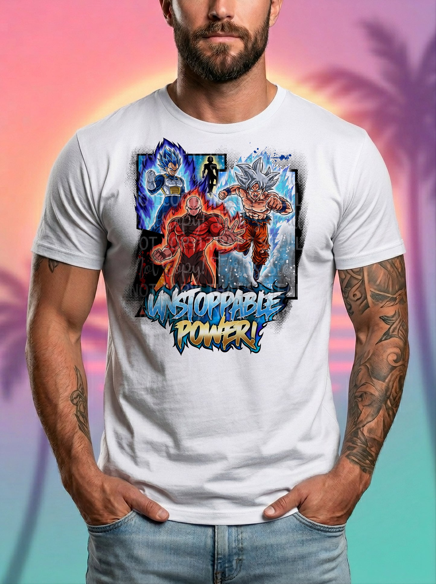 Unstoppable Power DBZ DTF Print