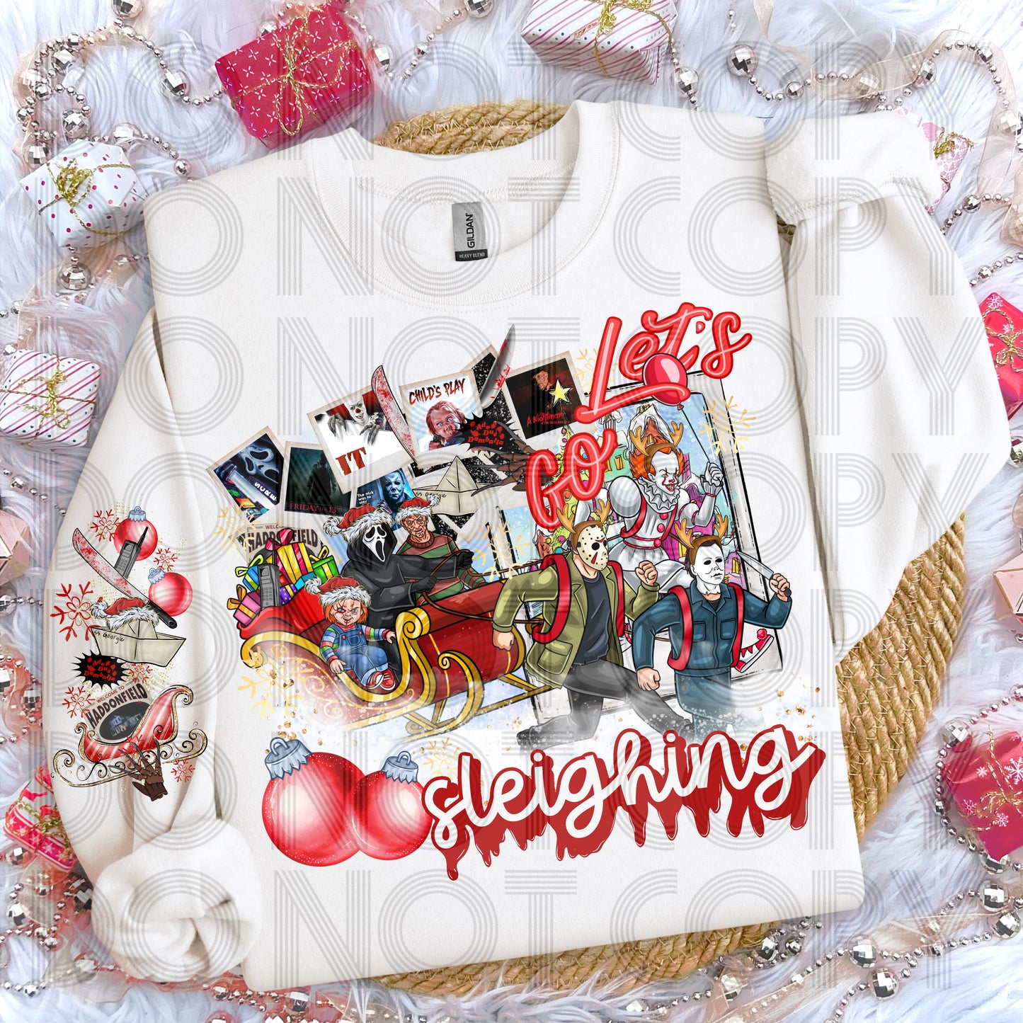 Let’s Go Sleighing (Horror) DTF Print