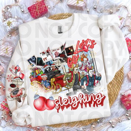 Let’s Go Sleighing (Horror) DTF Print