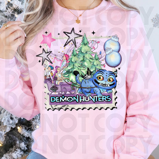 Christmas Demon Hunter Stamp DTF Prints