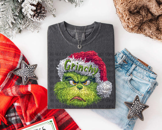 Grinchy Faux Yarn  DTF Print