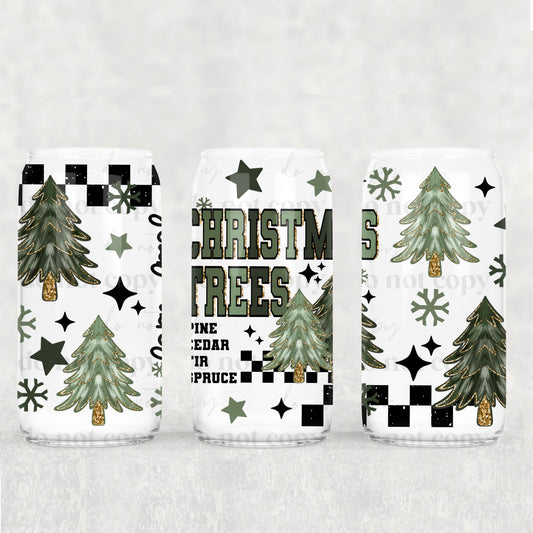 Farm Fresh Christmas Trees 16 oz Glass Wraps