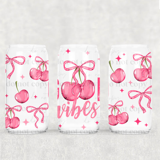Good Vibes Cherry 16 oz Glass Wraps