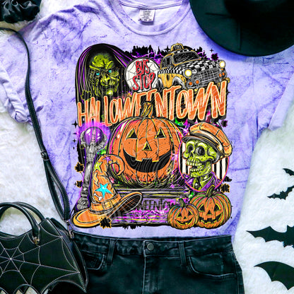 Halloween Town Bus Stop DTF Print