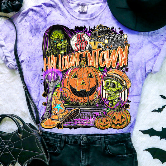Halloween Town Bus Stop DTF Print